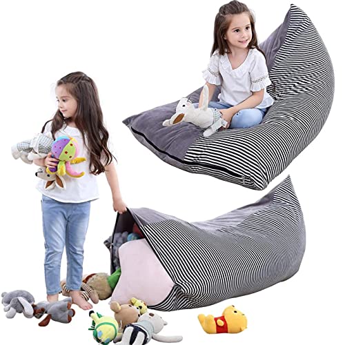 iFCOW Kuscheltier Aufbewahrung Sitzsack Kinder Spielzeug Stofftier Aufbewahrung Sitzsack faltbar 200L extra große Tasche Streifen Stuhl Sofa für Kinder iFCOW Kuscheltier Aufbewahrung Sitzsack Kinder Spielzeug Stofftier Aufbewahrung Sitzsack faltbar 200L extra große Tasche Streifen Stuhl Sofa für Kinder von iFCOW