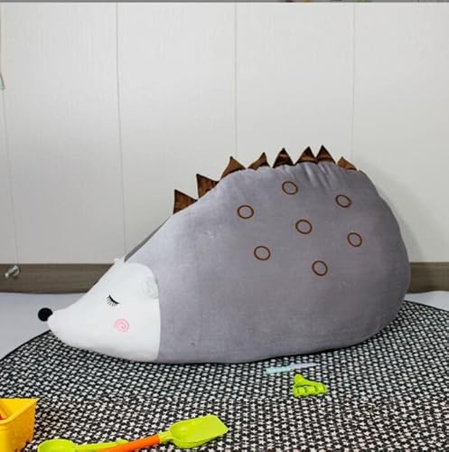 iFCOW Kuscheltier Aufbewahrung Sitzsack Stuhl für, Sitzsack Stuhl Bezug Kleinkind Plüsch Spielzeug Aufbewahrung Bequemer Boden Liege Igel Stuhl (Füllung Nicht enthalten) von iFCOW