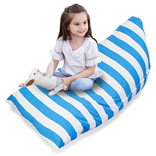 iFCOW Plüschtieraufbewahrung Sitzsack Stuhlbezug, Kinderspielzeugaufbewahrung Sitzsack Organizer mit Reißverschluss Stuffie Sitz für Kleinkinder (Weiße Blume) von iFCOW