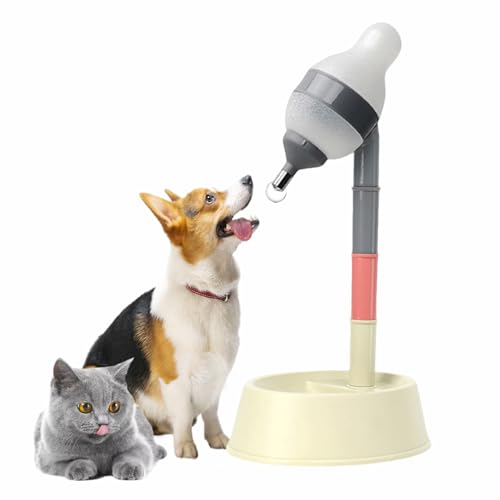 iFCOW Stehender Wasserspender, Katze Hund Stehender Trinknapf Höhenverstellbar mit Abnehmbarer Stange, automatische Fütterung von Wasser von iFCOW