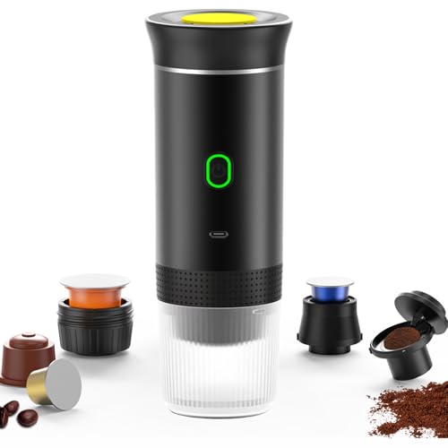 iFCOW Tragbarer Espressokocher, Reise-Espresso-Kaffeemaschine kleine elektrische Kaffeemaschine für Zuhause Reisen Camping Wandern Office von iFCOW