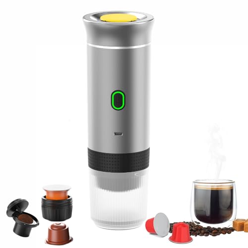 iFCOW Tragbarer Espressokocher, Reise-Espresso-Kaffeemaschine kleine elektrische Kaffeemaschine für Zuhause Reisen Camping Wandern Office von iFCOW
