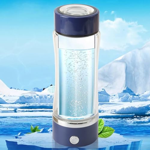 iFCOW Wasserstoff-Wasser-Flasche, 420ml Wasserstoff-Wasser-Flasche Ionisator Maschine wasserstoffreiches Wasser Glas Gesundheit Cup Borosilikat Körper von iFCOW