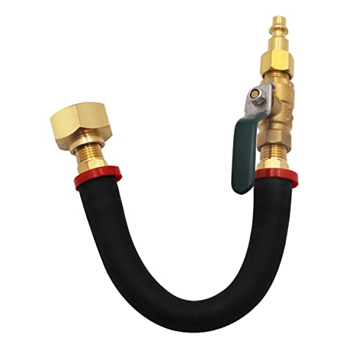 Schlauch-Wasserhahn-Ausblas-Adapter mit Absperrventil mit 3/4-Zoll-11.5-NH-Schlauchgewinden und 6.35-mm-Schnellanschlussstopfen – an den Luftkompressor, Außenarmaturen, Schwellhahn-Schlauch von iFJF