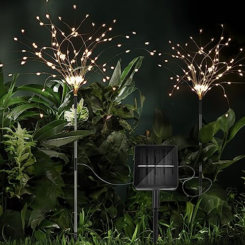 iFalarila 8 Modi Solar Gartenleuchten für außen mit 1200mAh Solarpanel - 240 LED Solarlichter Gartenstecker - Wasserdicht - Außenbeleuchtung für Garten, Terrasse und Fest Deko - 2er Pack Warmweiß von iFalarila