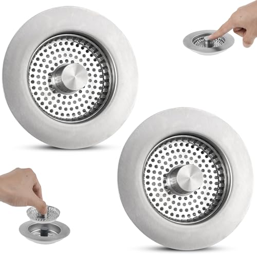 iFealClear 2PCS Edelstahl 3-in-1 Abflusssieb Küchenspüle & Sieb Set, Ersatz für Spülbecken Stöpsel, Anti-Verstopfung & geruchsresistent, passend für Spülenlöcher 72-86mm, Tiefe > 22mm iFealClear 2PCS Edelstahl 3-in-1 Abflusssieb Küchenspüle & Sieb Set, Ersatz für Spülbecken Stöpsel, Anti-Verstopfung & geruchsresistent, passend für Spülenlöcher 72-86mm, Tiefe > 22mm von iFealClear