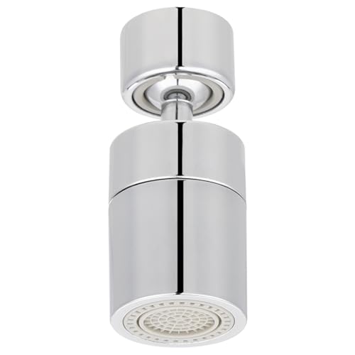 iFealClear Dual Funktion 2 Flow Wasserhahn Belüfter,Perlatoren,360-Grad-Schwenkbelüfter für Küchenspüle Dual Spray,mit Dichtung Wasserhahn Ersatzteil,‎Innengewinde-Brushed Nickel-Style2-22mm von iFealClear