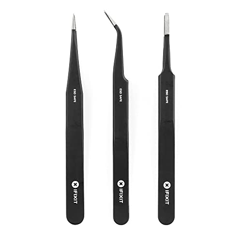 iFixit Precision Tweezers Set, Feinmechanik Set mit 3 Präzisions-Pinzetten zum Reparieren von elektronischen Geräten wie Smartphone, Tablet, PS4, PC von iFixit