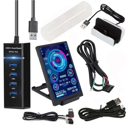 iFutniew 12,7 cm IPS Computer Sekundärbildschirm Computer LCD Monitor Display USB Dynamische Anzeige Sub-Screen für Computer Laptop B iFutniew 12,7 cm IPS Computer Sekundärbildschirm Computer LCD Monitor Display USB Dynamische Anzeige Sub-Screen für Computer Laptop B von iFutniew