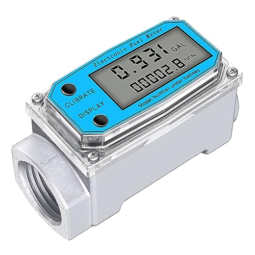 iFutniew Digitales LCD-Display Durchflussmesser mit NPT-Zähler und FNPT-Gewinde Gas Öl Kraftstoff Durchflussmesser (1 Zoll) von iFutniew