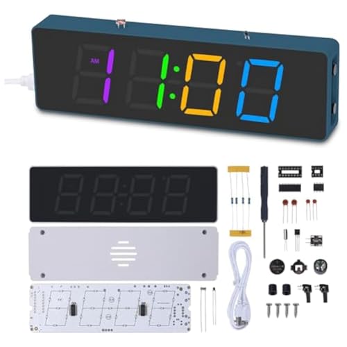 iFutniew Löt-Übungs-Set, 4-stellig, digital, Wecker-Set mit RGB-Modi, Diplay DIY Uhr, Lötprojekt-Set von iFutniew