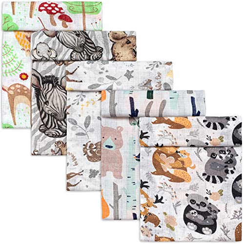 iGLOBAL Baby-Stoffwindeln 5er-Pack, 70 x 80 cm, buntsortiert, aus 100 % Baumwoll-Musselin 120 g/m2, auch als Bettlaken, Spucktuch, Waschlappen und leichte Sommerdecke verwendbar von iGLOBAL