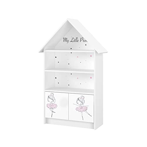 iGLOBAL Kinder Bücherregal Standregal Hausform Regal Kinderregal Aufbewahrungsregal für Kinder Kinderzimmerregal Spielzeug-Organizer Spielzeugregal (Ballerina) von iGLOBAL