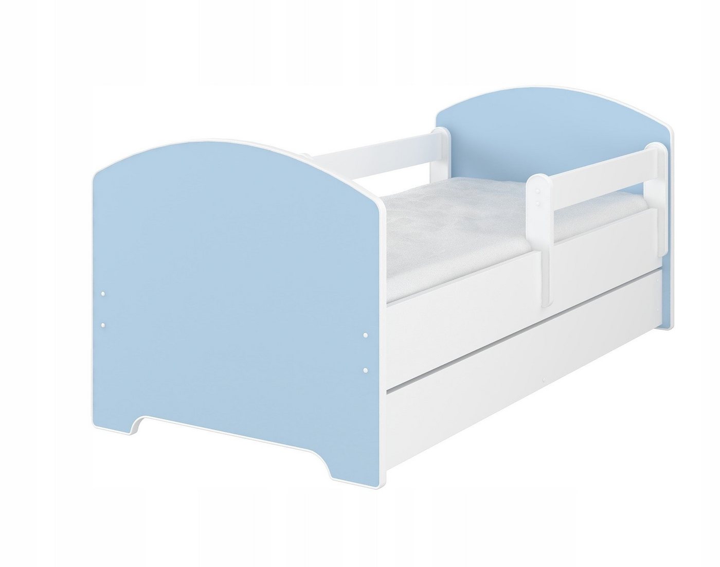 iGLOBAL Kinderbett Komplettbett 140x70 cm für Mädchen und Jungen (Absturzsicherung (links/rechts) verschieden Varianten), Schaumstoffmatratze und Schublade von iGLOBAL