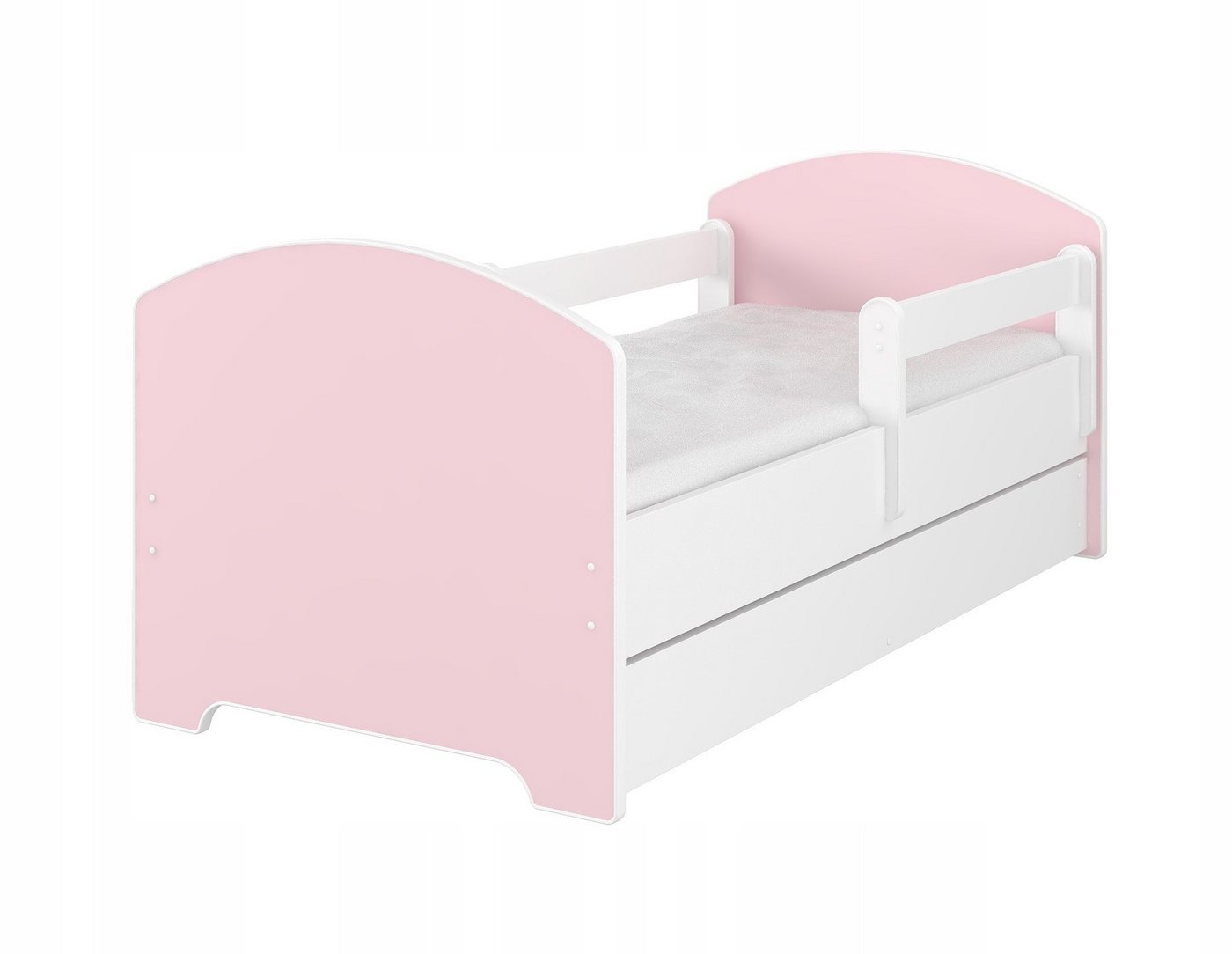 iGLOBAL Kinderbett Komplettbett 140x70 cm für Mädchen und Jungen (Absturzsicherung (links/rechts) verschieden Varianten), Schaumstoffmatratze und Schublade von iGLOBAL