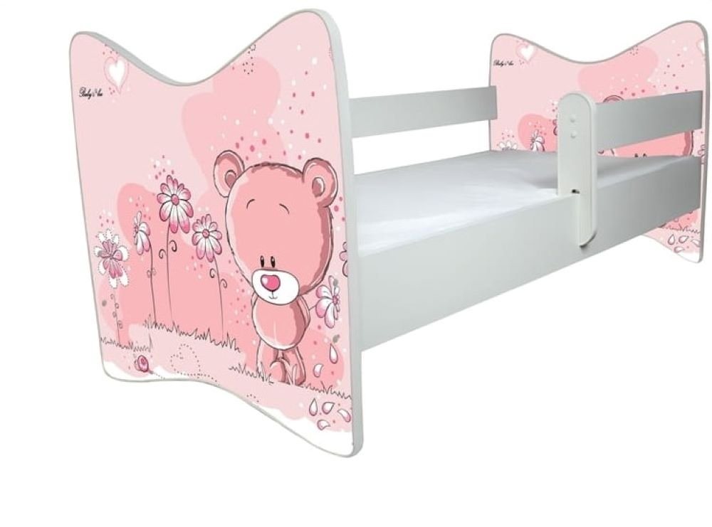 iGLOBAL Kinderbett Komplettbett 140x70 cm für Mädchen und Jungen (Absturzsicherung (links/rechts) verschieden Varianten), Schaumstoffmatratze von iGLOBAL