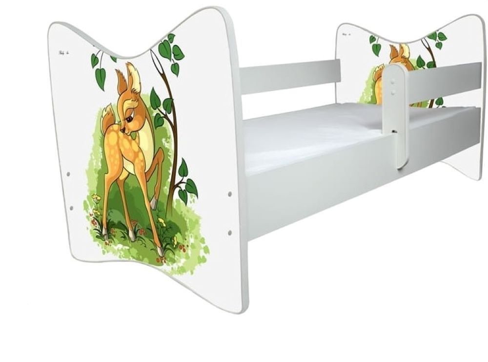 iGLOBAL Kinderbett Komplettbett 140x70 cm für Mädchen und Jungen (Absturzsicherung (links/rechts) verschieden Varianten), Schaumstoffmatratze von iGLOBAL