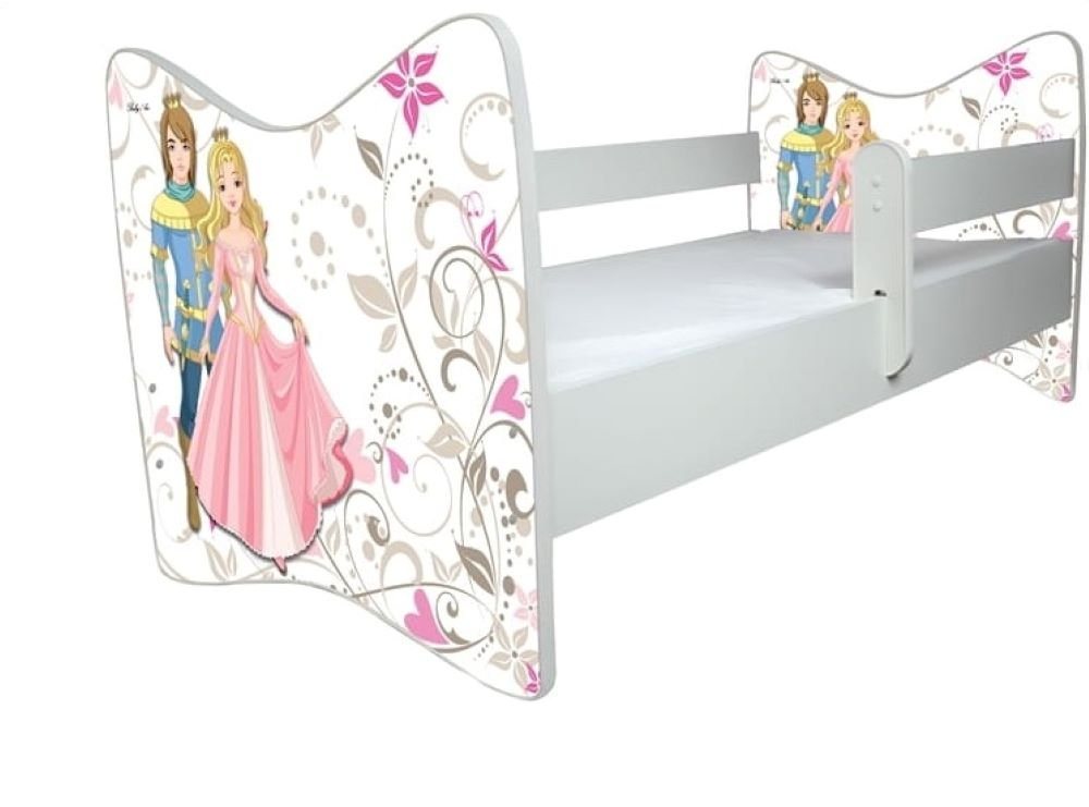 iGLOBAL Kinderbett Komplettbett 140x70 cm für Mädchen und Jungen (Absturzsicherung (links/rechts) verschieden Varianten), Schaumstoffmatratze von iGLOBAL
