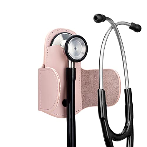 iGuerburn Premium Leder Stethoskop Halter, Stethoskope Halterung Clip für Littmann & alle Stethoskope (Rosa) von iGuerburn