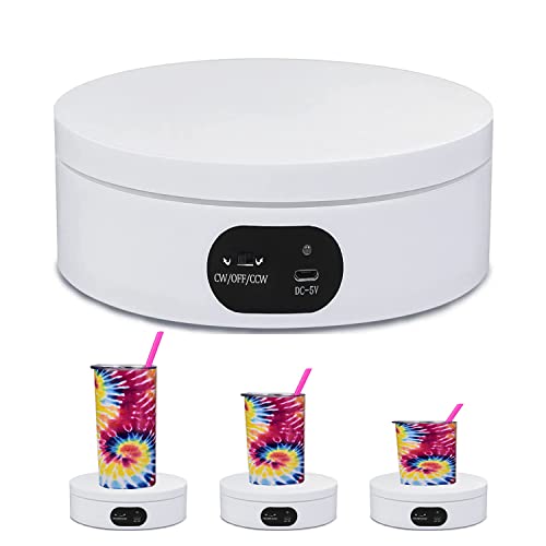 Ausstellungsständer für Sublimationsbecher, 360° Stummschaltung, elektrisch drehbar, für 590 ml & 850 ml Sublimationsrohlinge Becher, Sublimationsbecher Skinny Straight, Wärmepresse Becher (weiß) Ausstellungsständer für Sublimationsbecher, 360° Stummschaltung, elektrisch drehbar, für 590 ml & 850 ml Sublimationsrohlinge Becher, Sublimationsbecher Skinny Straight, Wärmepresse Becher (weiß) von iHMeiju
