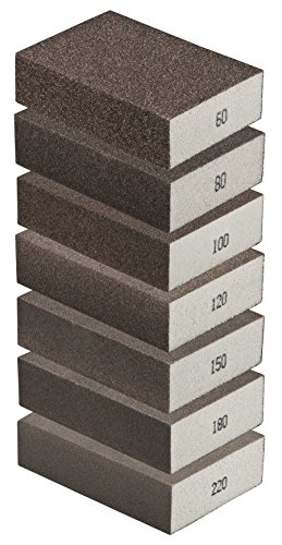 Schleifschwamm Kombi-Set I DIY, Handschleifer I Alle Körnungen für jede Situation K60 K80 K100 K120 K150 K180 K220 I für verschiedene Materialien geeignet I hochwertiger Handschleifklotz Schleifklotz von iHS Range