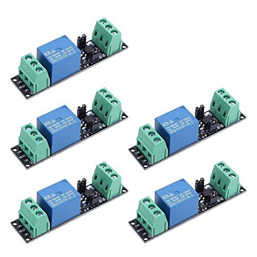 3V Relais Power Switch Board, iHaospace 1 Kanal Optokoppler Modul Opto Isolation High Level Trigger für IOT ESP8266 Entwicklungsboard (5 Stück) von iHaospace