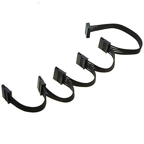 iHaospace 15 Pin SATA Cable 1 to 5 Hard Drive Power Supply Splitter Cable for DIY PC Sever Extension SATA Cable von iHaospace
