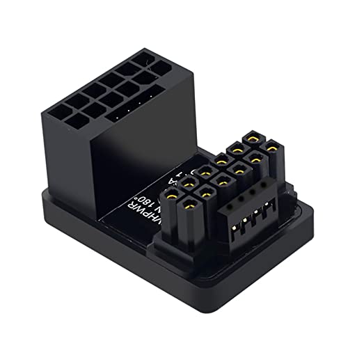 iHaospace 16 Pin 12VHPWR GPU Power Adapter 180 Degree Turn Connector, 12+4Pin PCIe5.0 ATX3.0 Grafikkarte Powe Kabel umgekehrter gewinkelter Adapter für RTX 4080 4090 (Type B) von iHaospace