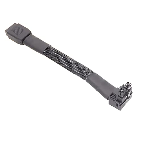 iHaospace 16 Pin Video Card Netzteil Kabel, 90 Grad Stecker Adapterkabel, PCI-E 5.0 GPU Power Verlängerungskabel 12+4 Pin 12VHPWR GPU Netzteilkabel für RTX4080 4090 Serie (Type A) von iHaospace