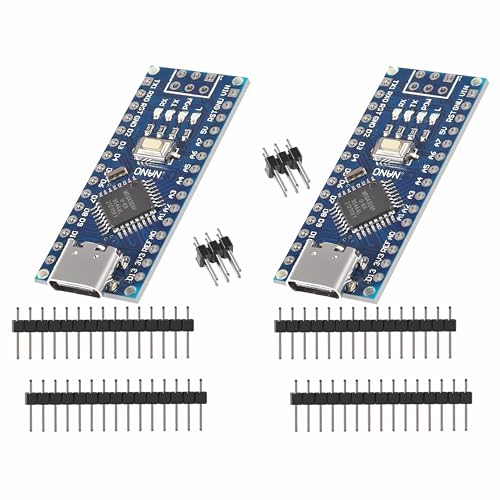 iHaospace 2 STÜCK Nano 3.0 Shield Type USB C ATmega Modell 328P CH340 Micro Controller Modul Board 16MHz kompatibel mit Arduino Nano von iHaospace