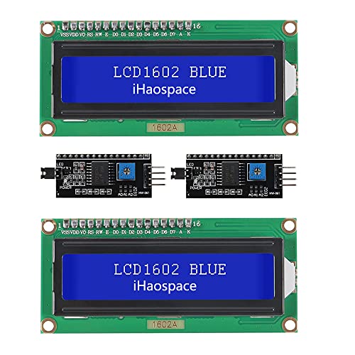 iHaospace 2 STÜCKE 1602 16x2 LCD Display Blau + I2C Schnittstelle Serial Adapter Board Modul kompatibel mit Arduino i2c LCD Display iHaospace 2 STÜCKE 1602 16x2 LCD Display Blau + I2C Schnittstelle Serial Adapter Board Modul kompatibel mit Arduino i2c LCD Display von iHaospace