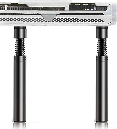 iHaospace 2 Stück GPU Halterung - Schwarz, Aluminium, Höhenverstellbar, Magnetische Fixierung, Kompatibel mit MATX, ITX und langen Stromversorgungsschächten von iHaospace