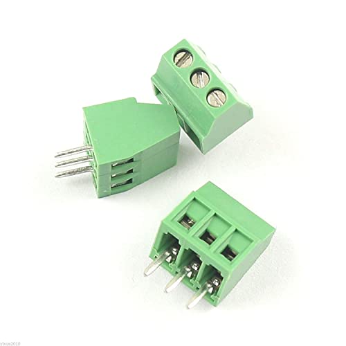 iHaospace 20pcs 3-Pin (3 Pole) Plug-in Screw Terminal Block Connector 2.54mm 0.1" Pitch Panel PCB Mount DIY von iHaospace