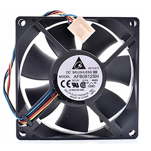 iHaospace 80x80x25mm 12 Volt High Speed Kugellager 4 Pin PWM Lüfter AFB0812SH-PWM von iHaospace
