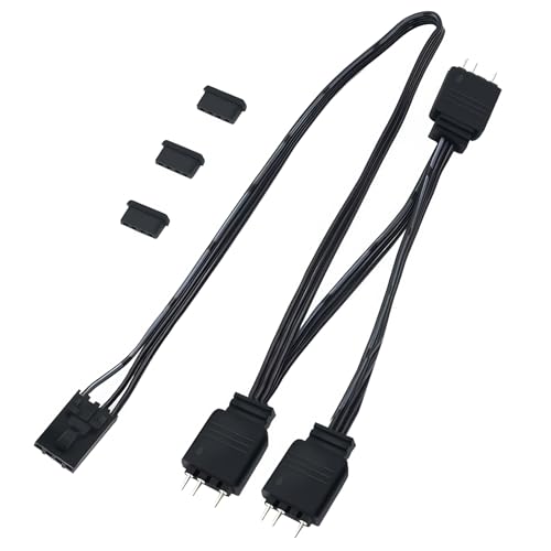 iHaospace ARGB 3 Pin auf 4 Pin Adapter Lüfter Kabel 1 zu 3 für Corsair iCUE Commander CORE XT/Commander Core, ARGB Adapter Stecker für 5V 3 Pin RGB Geräte von iHaospace