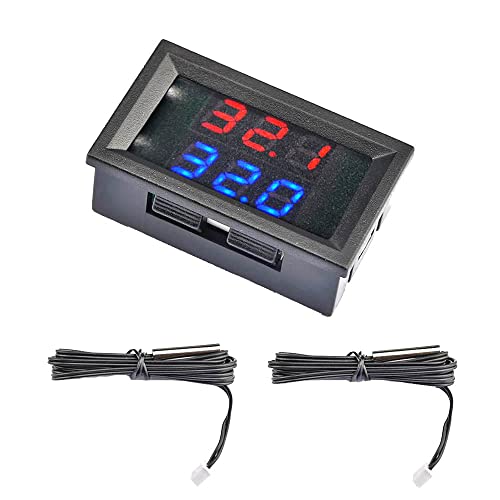 iHaospace DC 4-28V Dual Display Digital Thermometer mit NTC wasserdichte Sonde Temperatur Sensor Mini Thermometer von iHaospace