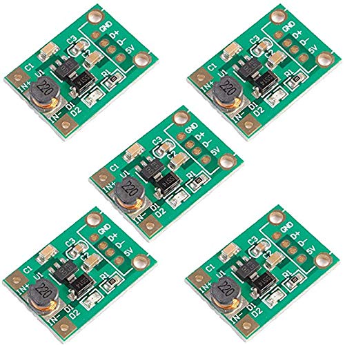 iHaospace Mini DC to DC Voltage Regulator Step Up Boost Converter Power Supply Module 1V-5V to 5V 600mA (Pack of 5) von iHaospace