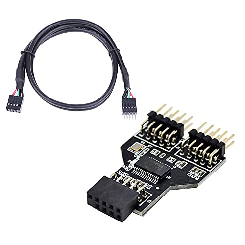 iHaospace Motherboard USB 9Pin Interface Header Splitter 1 to 2 Extension Cable Adapter 9-Pin USB HUB USB 2.0 Connector with 30cm Cable iHaospace Motherboard USB 9Pin Interface Header Splitter 1 to 2 Extension Cable Adapter 9-Pin USB HUB USB 2.0 Connector with 30cm Cable von iHaospace