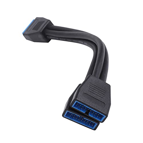 iHaospace Motherboard Usb 3.0 19Pin Header 1 auf 2 Verlängerungskabel, 2023 New Version, 19/20 Pin Y Splitter von iHaospace