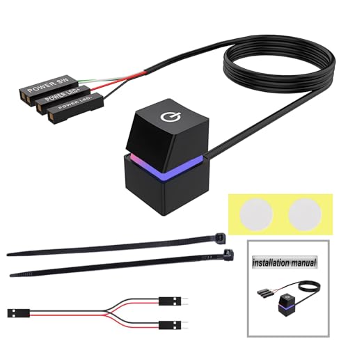 iHaospace PC Power Button extern mit Installationshandbuch, PC-Netzschalter Verlängerung PC Starttaste Computer Power Button On Off Power SW Cable, PC Einschaltknopf Extern iHaospace PC Power Button extern mit Installationshandbuch, PC-Netzschalter Verlängerung PC Starttaste Computer Power Button On Off Power SW Cable, PC Einschaltknopf Extern von iHaospace