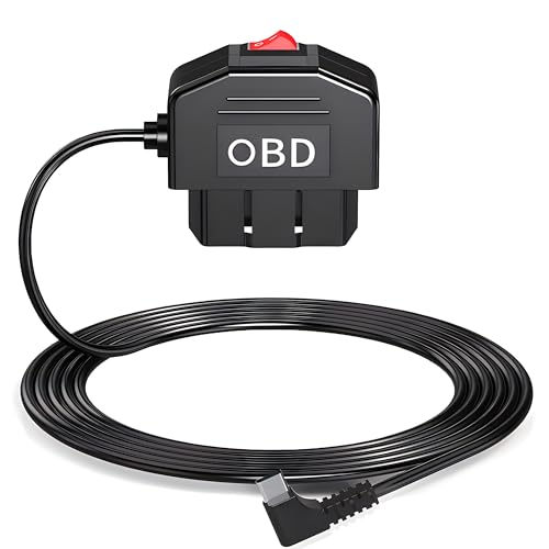 iHaospace OBD2 OBD Stromkabel für Dash Kamera, OBD zu Typ-C USB OBDII Adapter Hardwire Ladegerät Kabel 24 Stunden Überwachung und ACC Modus mit Schaltertaste, 3.5M von iHaospace