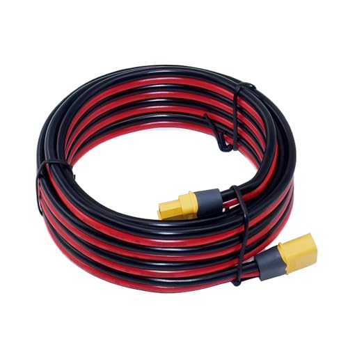 iHaospace XT60 Kabel Verlängerung 3m, XT60 Buchse zu Stecker XT60H Verlängerungskabel 3m 12AWG Solar Kabel Kompatible mit Anker EcoFlow Delta River Powerstaion Solarpanel von iHaospace