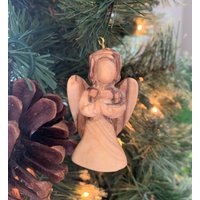 Handgefertigter Engel Aus Olivenholz Baumschmuck von iHolyLandCrafts