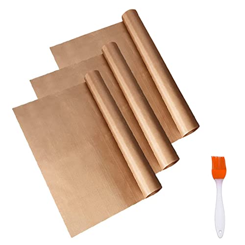 iJiZuo Dauerbackfolie, 3er Set, 40 x 33 cm - Backmatte, zuschneidbar und – wiederverwendbares Backpapier, 260 Grad Hitzebeständig, WaschbarWiederverwendbar für Backofen von iJiZuo