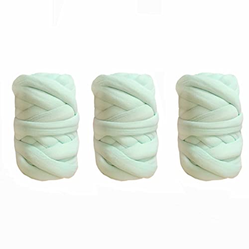 3PCS Chunky Garn Chunky Wolle Garn Roving Häkeln DIY Perfekt，Handgestrickte Häkeldecken-Teppiche Decke Kissen Haustier Bett Bett (Line green) von iKneonei
