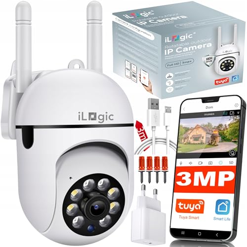 iLogic WLAN IP Kamera TR-05 3MPx, Full HD 2048x1536P, 8X Zoom, Bewegungserkennung, IR 30m, Zwei-Wege-Audio, TUYA & Smart Life, PTZ von iLogic
