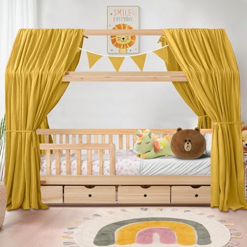 iLuane Hausbett Himmel aus 100 % Baumwolle Musselin – Stoffhimmel Kinderbett Deko mit Schleifen – Betthimmel für Mädchen & Jungen – Vorhang für Hausbett – in 6 Farben & 4 Größen iLuane Hausbett Himmel aus 100 % Baumwolle Musselin – Stoffhimmel Kinderbett Deko mit Schleifen – Betthimmel für Mädchen & Jungen – Vorhang für Hausbett – in 6 Farben & 4 Größen von iLuane
