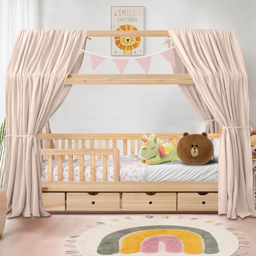 iLuane Hausbett Himmel aus 100 % Baumwolle Musselin – Stoffhimmel Kinderbett Deko mit Schleifen – Betthimmel für Mädchen & Jungen – Vorhang für Hausbett – in 6 Farben & 4 Größen iLuane Hausbett Himmel aus 100 % Baumwolle Musselin – Stoffhimmel Kinderbett Deko mit Schleifen – Betthimmel für Mädchen & Jungen – Vorhang für Hausbett – in 6 Farben & 4 Größen von iLuane