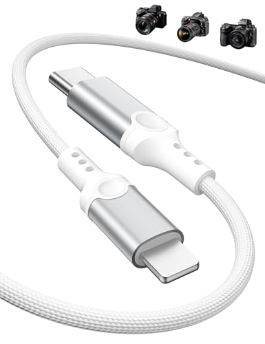 USB C Kamera Data Transfer Kabel für iPhone 14 Pro Max Plus 13 12 11,OTG USB C auf für Lightning Kabel 1M Nylon USBC Verbindungskabel Datenkabel für Sony Alpha ZV-E10 E1 A6700 Nikon Z5 Z6 Canon 250D von iMangoo
