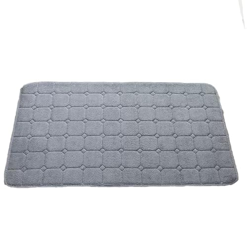 iMaylex Badematte aus Memory-Schaum, Punkte auf der Unterseite, weich und saugfähig, rutschfest, bequem, Badteppich für Badezimmer, Boden, Badewanne, Dusche, Grau, 50,8 x 81,3 cm von iMaylex